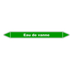 Marqueur Tuyauterie - Eau de Vanne - Vinyle Laminé - NFX 08-105