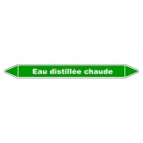 Marqueur tuyauterie - Eau distillée chaude - Vinyle laminé 150 x 12 mm