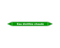 Marqueur tuyauterie - Eau distillée chaude - Vinyle laminé 150 x 12 mm