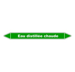 Marqueur tuyauterie - Eau distillée chaude - Vinyle laminé
