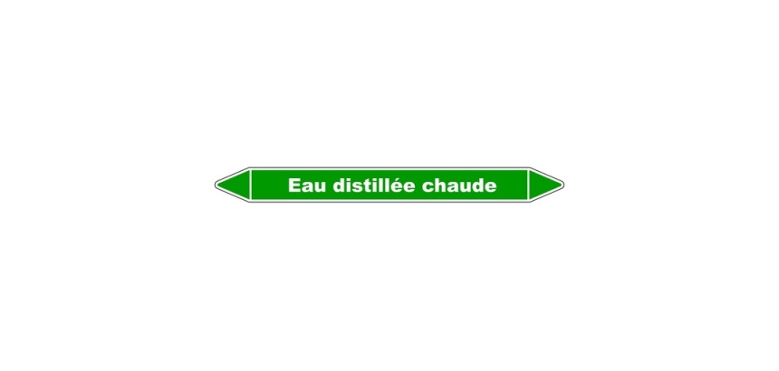 Marqueur tuyauterie - Eau distillée chaude - Vinyle laminé