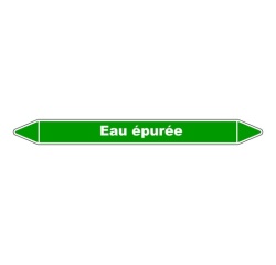 Marqueur de tuyauterie - Eau épurée - Vinyle laminé - NFX 08-105