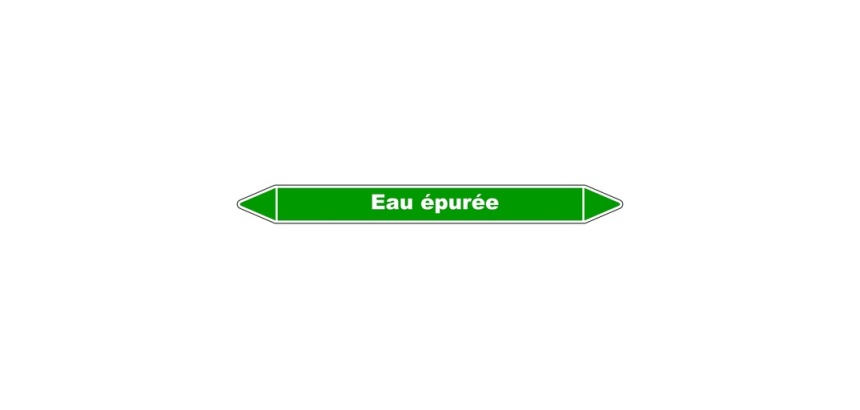 Marqueur de tuyauterie - Eau épurée - Vinyle laminé - NFX 08-105