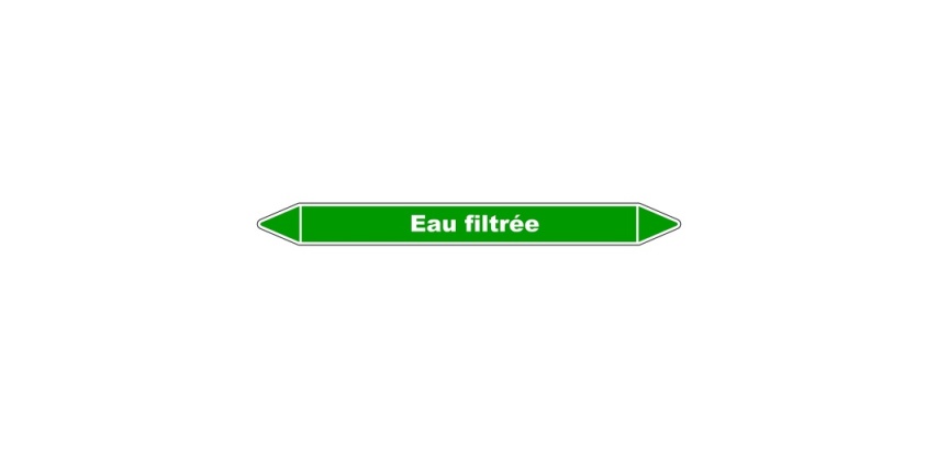 Marqueur de tuyauterie - Eau filtrée - Vinyle laminé - NFX 08-105