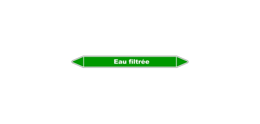 Marqueur de tuyauterie - Eau filtrée - Vinyle laminé - NFX 08-105