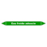 Marqueur Tuyauterie - Eau froide adoucie - Vinyle Laminé 150 x 12 mm
