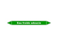 Marqueur Tuyauterie - Eau froide adoucie - Vinyle Laminé 150 x 12 mm