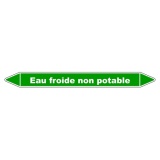 Marqueur tuyauterie - Eau froide non potable - Vinyle laminé 150 x 12 mm