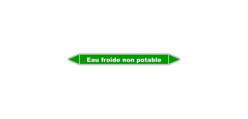 Marqueur tuyauterie - Eau froide non potable - Vinyle laminé