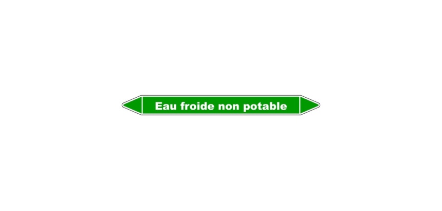 Marqueur tuyauterie - Eau froide non potable - Vinyle laminé