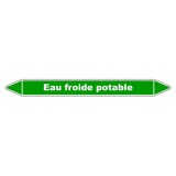 Marqueur tuyauterie - Eau froide potable - Vinyle laminé 150 x 12 mm