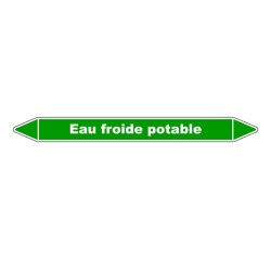 Marqueur tuyauterie - Eau froide potable - Vinyle laminé