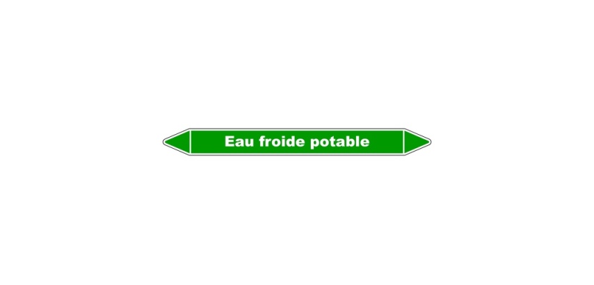 Marqueur tuyauterie - Eau froide potable - Vinyle laminé