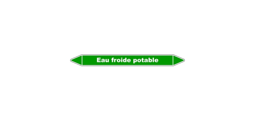 Marqueur tuyauterie - Eau froide potable - Vinyle laminé