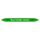 Marqueur tuyauterie - Eau Froid Retour - Vinyle Laminé 150 x 12 mm