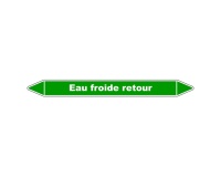 Marqueur tuyauterie - Eau Froid Retour - Vinyle Laminé 150 x 12 mm