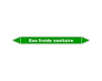 Marqueur de tuyauterie - Eau froide sanitaire - NFX 08-105 150 x 12 mm