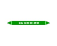 Marqueur tuyauterie - Eau glacée aller - Vinyle laminé 150 x 12 mm