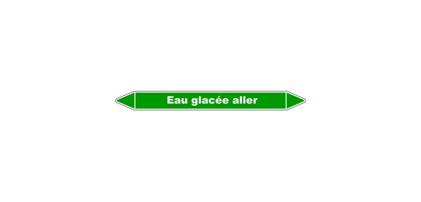 Marqueur tuyauterie - Eau glacée aller - Vinyle laminé