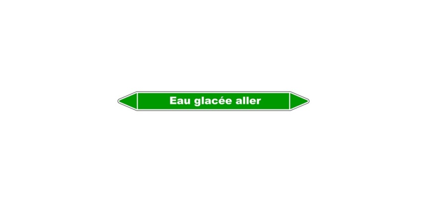 Marqueur tuyauterie - Eau glacée aller - Vinyle laminé