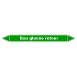 Marqueur tuyauterie - Eau glacée retour - Vinyle laminé 150 x 12 mm