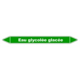 Marqueur tuyauterie - Eau glycolée glacée - Vinyle laminé 150 x 12 mm