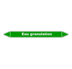 Marqueur tuyauterie - Eau granulation - Vinyle laminé - NFX 08-105