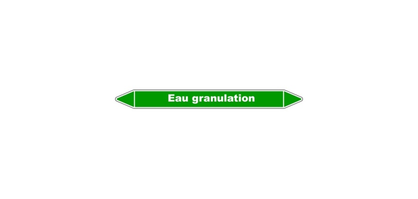 Marqueur tuyauterie - Eau granulation - Vinyle laminé - NFX 08-105