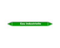 Marqueur de tuyauterie eau industrielle - Vinyle laminé 150 x 12 mm