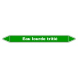 Marqueur de tuyauterie - Eau lourde tritié - Vinyle laminé 150 x 12 mm