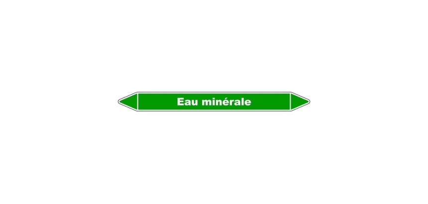 Marqueur de tuyauterie - Eau minérale - Vinyle laminé - NFX 08-105