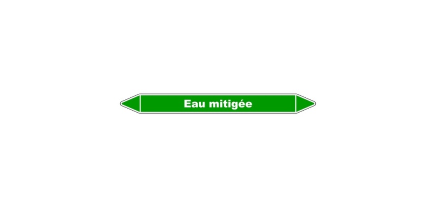 Marqueur de Tuyauterie - Eau Mitigée - NFX 08-105 - Vinyle Laminé