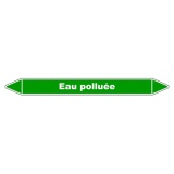 Marqueur de Tuyauterie - Eau Polluée - NFX 08-105 - Vinyle Laminé 150 x 12 mm