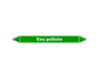 Marqueur de Tuyauterie - Eau Polluée - NFX 08-105 - Vinyle Laminé 150 x 12 mm