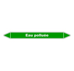 Marqueur de Tuyauterie - Eau Polluée - NFX 08-105 - Vinyle Laminé