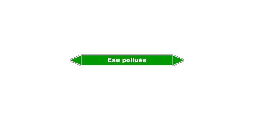 Marqueur de Tuyauterie - Eau Polluée - NFX 08-105 - Vinyle Laminé