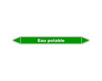 Marqueur de Tuyauterie - Eau Potable - NFX 08-105 - Vinyle Laminé 150 x 12 mm