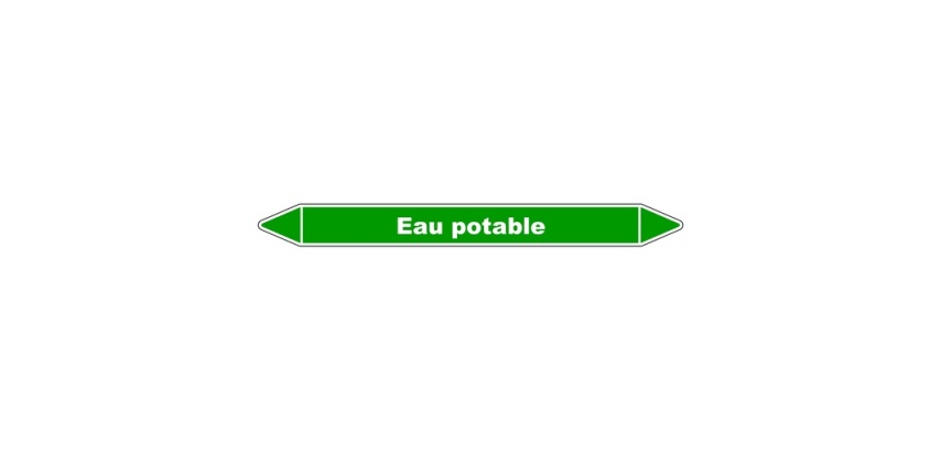 Marqueur de Tuyauterie - Eau Potable - NFX 08-105 - Vinyle Laminé