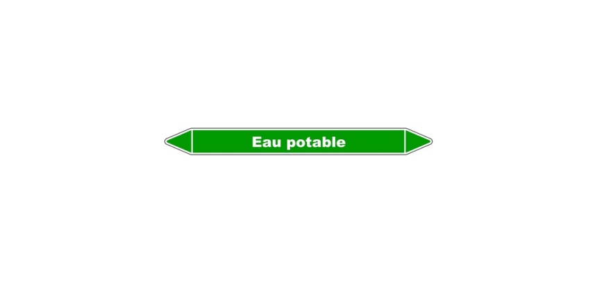 Marqueur de Tuyauterie - Eau Potable - NFX 08-105 - Vinyle Laminé
