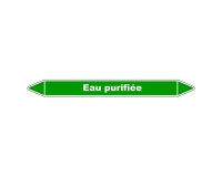 Marqueur tuyauterie - Eau purifiée - Vinyle laminé- NFX 08-105 150 x 12 mm