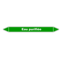 Marqueur tuyauterie - Eau purifiée - Vinyle laminé- NFX 08-105