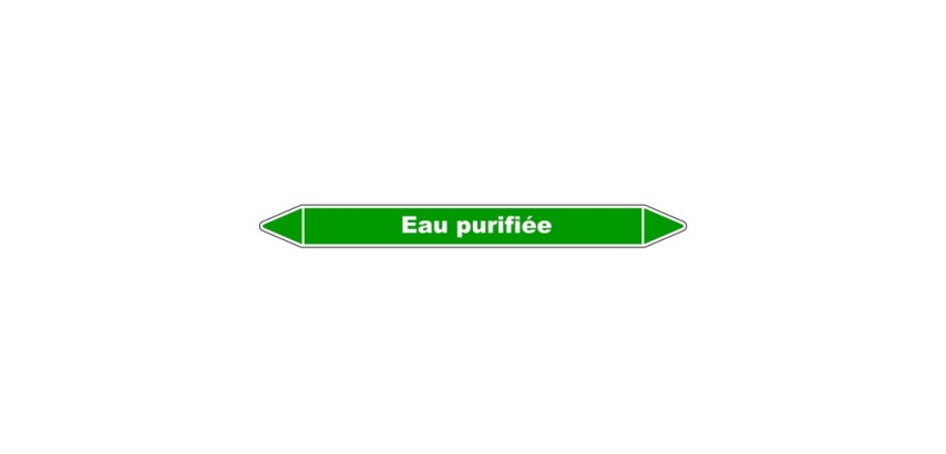 Marqueur tuyauterie - Eau purifiée - Vinyle laminé- NFX 08-105
