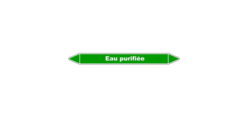 Marqueur tuyauterie - Eau purifiée - Vinyle laminé- NFX 08-105
