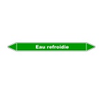 Marqueur tuyauterie - Eau refroidie - Vinyle laminé - NFX 08-105