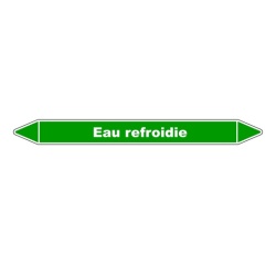 Marqueur tuyauterie - Eau refroidie - Vinyle laminé - NFX 08-105