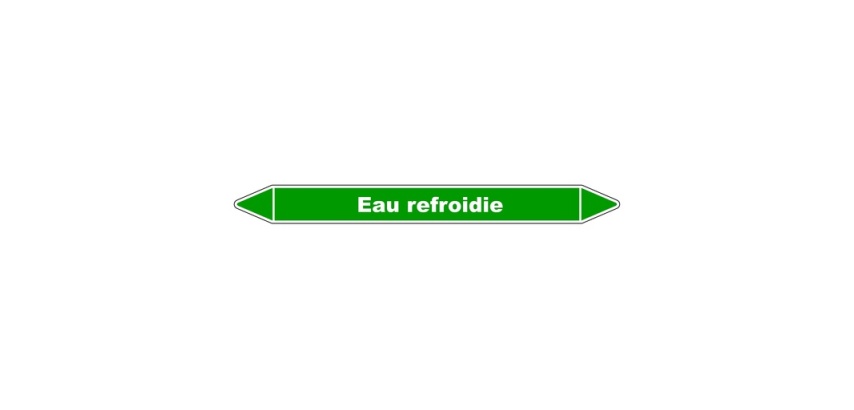 Marqueur tuyauterie - Eau refroidie - Vinyle laminé - NFX 08-105