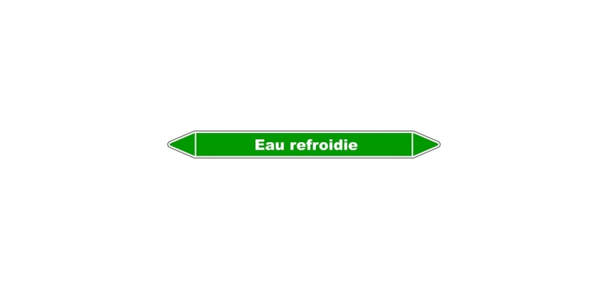 Marqueur tuyauterie - Eau refroidie - Vinyle laminé - NFX 08-105