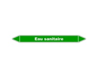 Marqueur tuyauterie - Eau sanitaire - Vinyle laminé - NFX 08-105 150 x 12 mm