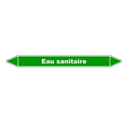 Marqueur tuyauterie - Eau sanitaire - Vinyle laminé - NFX 08-105