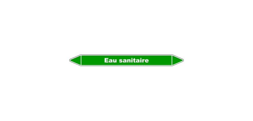 Marqueur tuyauterie - Eau sanitaire - Vinyle laminé - NFX 08-105